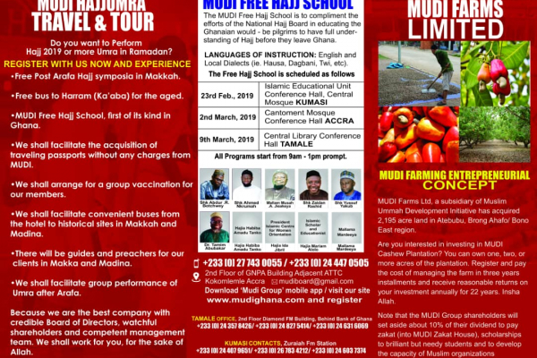 The second session of the free hajj school is set to come of in the month of February and March
