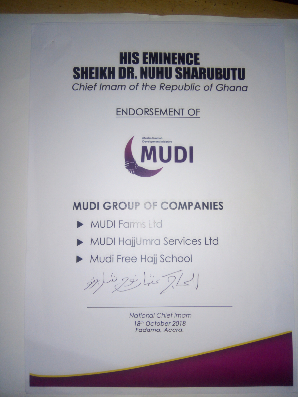 National Chief Imam MUDI Endorsement